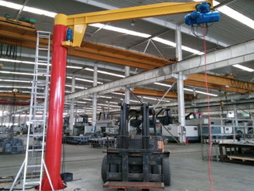 Menggunakan remote control single arm crane